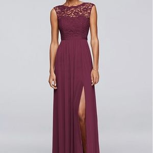 Davids Bridal Bridesmaid Dress Wine